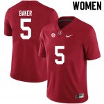 NCAA Women's Alabama Crimson Tide #5 Javon Baker Stitched College 2020 Nike Authentic Crimson Football Jersey KF17U66VW